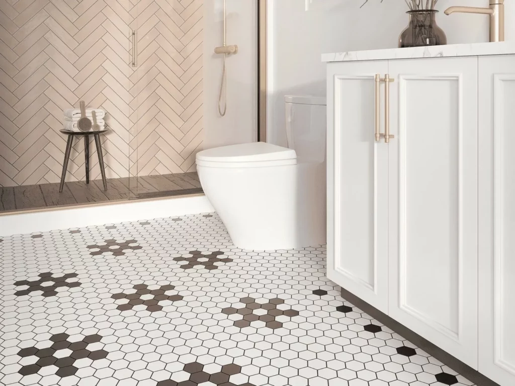 Elements_White_Black_Hex_Msc_Ripple_Rose_Bathroom